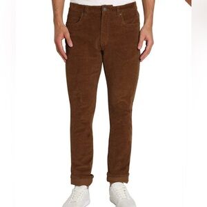 NWT Jacks NY Straight Fit Stretch Corduroy Pant - dark khaki / size 38x32
